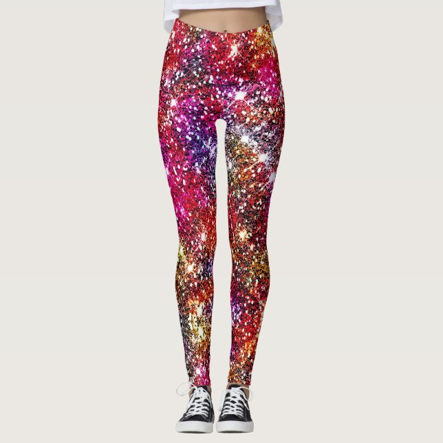 Leggings de monograma colorido elegante (Frente)