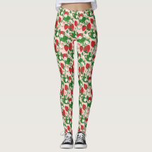 Leggings de morango e vinha floral