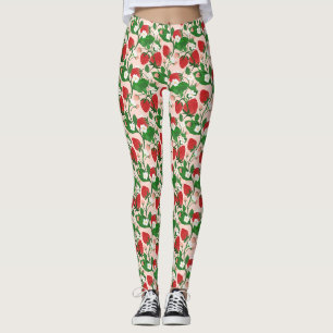 Leggings de morango e vinha floral