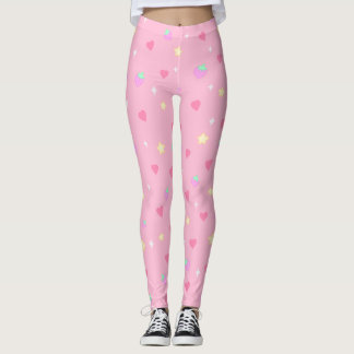 Leggings de morango rosa-claro