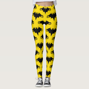 leggings de morcegos amarelos