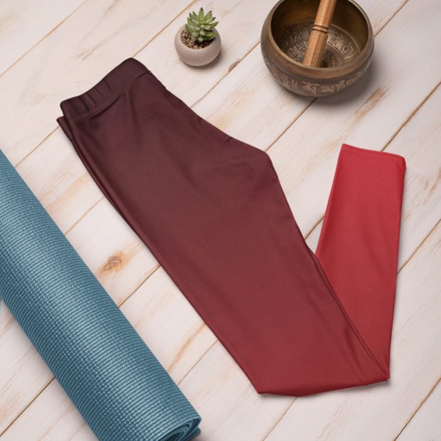 Leggings de Mouro Vermelho Vibrantes de Cor da Ten (Mockup 1 Vibrant Red)