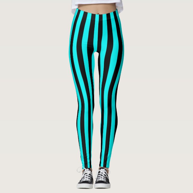 Leggings de mulheres azuis/negras (Frente)
