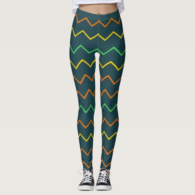 Leggings de mulheres linchadas com Zigzag (Frente)