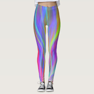 Leggings de multicores Amarelo azul roxo, Sair