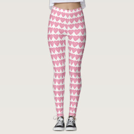 Leggings de Namorados de Coração Rosa