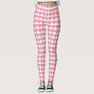 Leggings de Namorados de Coração Rosa