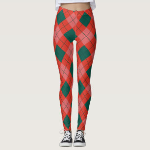 Leggings de Natal Argyle para Mulheres