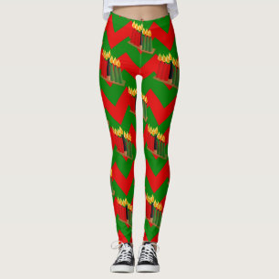 leggings de natal chevron kwanzaa xmas