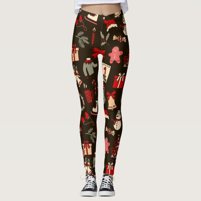 Leggings de Natal com Impressão Total (Frente)