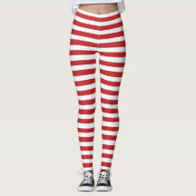 Leggings de Natal com Listras de Hortelã