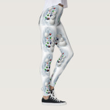 Leggings de Natal do Voleibol Snowman