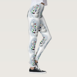 Leggings de Natal do Voleibol Snowman