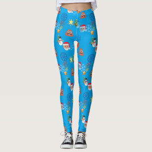 leggings de natal emoji poop