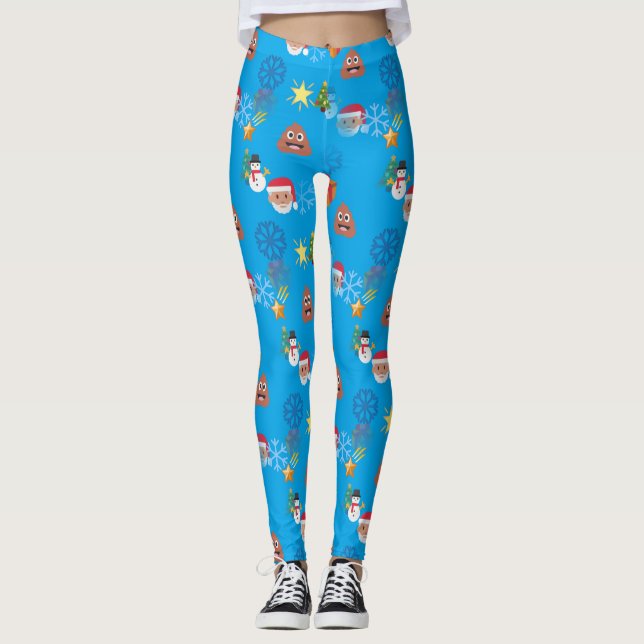 leggings de natal emoji poop (Frente)