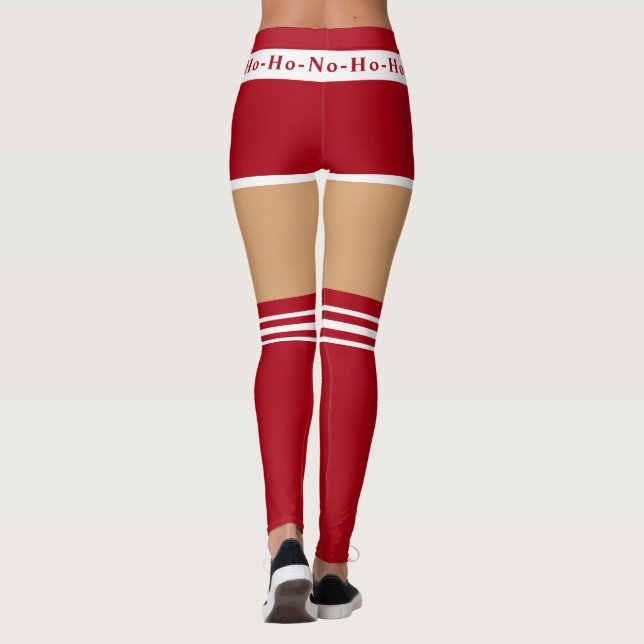 Leggings de Natal engraçadas Sra. Papai Noel (Verso)