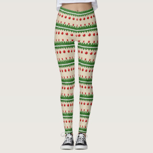 Leggings de Natal Feias de Faux Knited