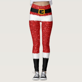 Leggings de Natal Glitter do Santa Claus