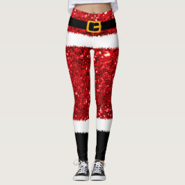 Leggings de Natal Glitter do Santa Claus