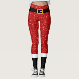 Leggings de Natal Glitter do Santa Claus