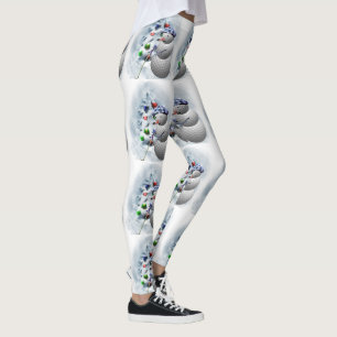 Leggings de Natal Golf Ball Snowman