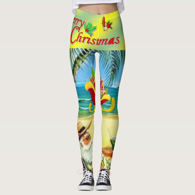 Leggings de Natal, Papais noeis de Bum de Praia (Frente)