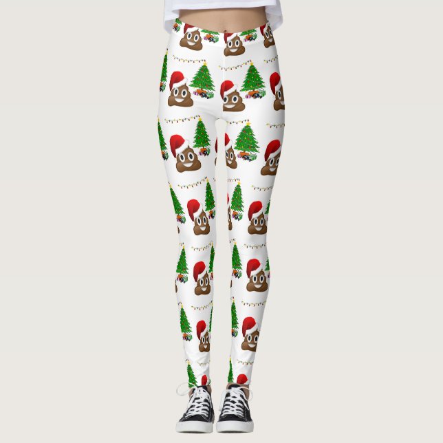 leggings de natal poo emoji (Frente)