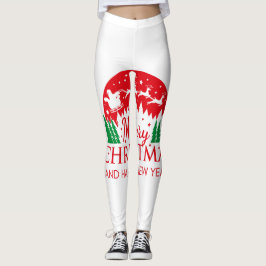 Leggings de Natal Red Top Quality para Presente.