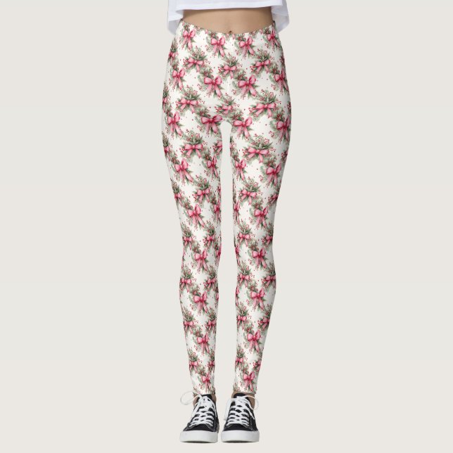 Leggings de Natal Rosa (Frente)