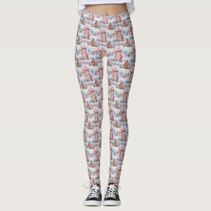 Leggings de Natal Rosa