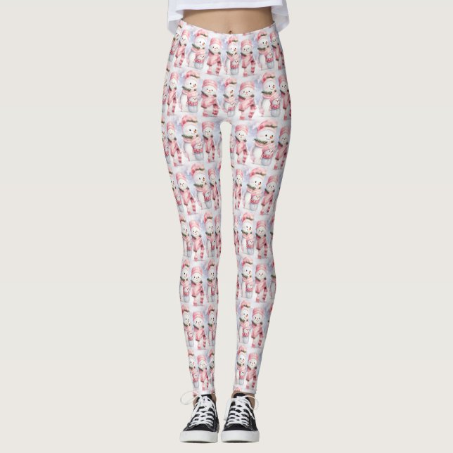 Leggings de Natal Rosa (Frente)