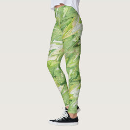 Leggings de Natal Verde - Calças de Yoga de Ondas 