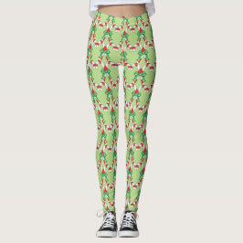 Leggings de Natal Verde Candy Cane