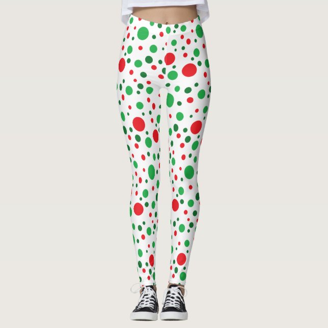 Leggings de Natal Vermelho e Branco (Frente)