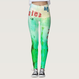 Leggings de Natureza de Nome Personalizado