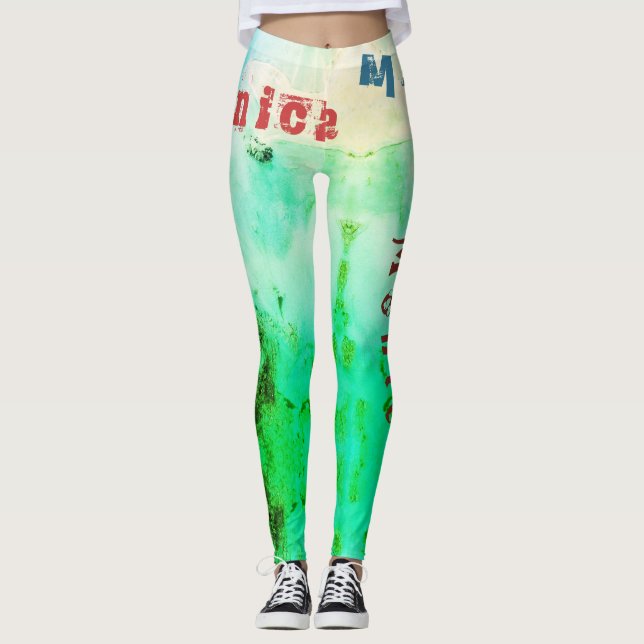 Leggings de Natureza de Nome Personalizado (Frente)