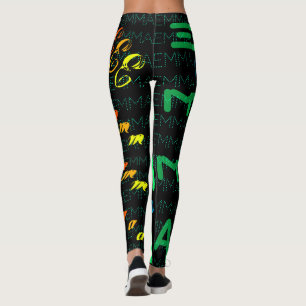 Leggings de nome de repetição personalizado 4 le