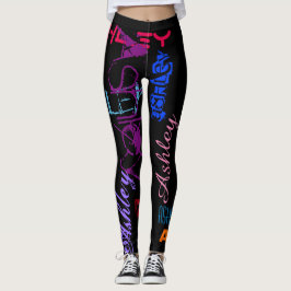 Leggings de nome repetitivo personalizado 6 letras