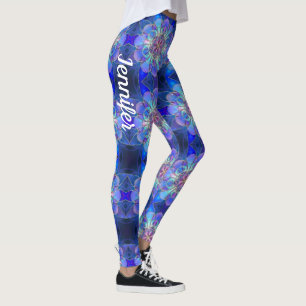 Leggings de nomes personalizados Black Blue Star