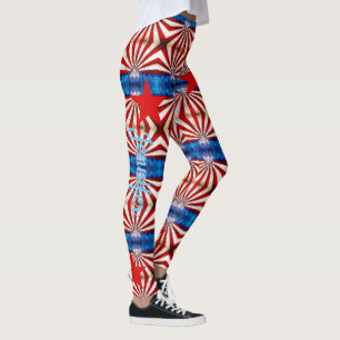Leggings de nomes personalizados do Red Flag Red W
