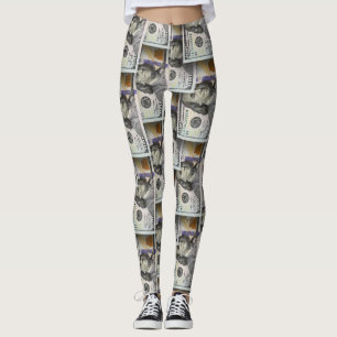 Leggings de notas de cem dólares