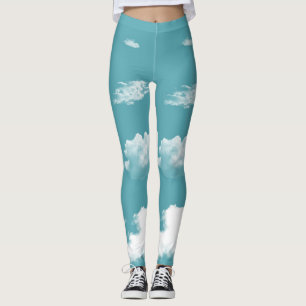 Leggings de nuvens brancas