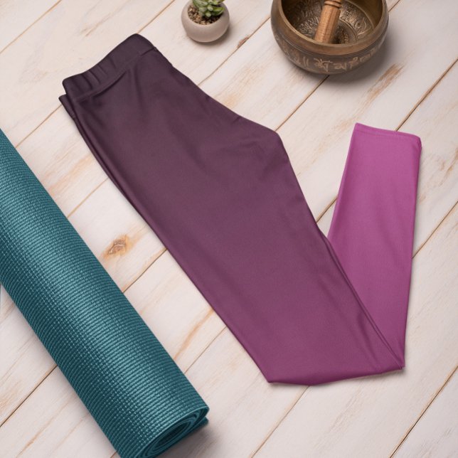 Leggings de Ombre de Cor de Tendência do outono (Mockup 1 Berry )