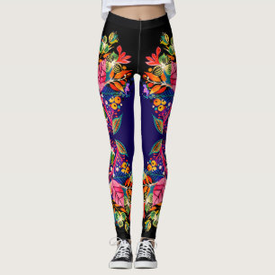 Leggings de Ombre Púrpura Boho Floral