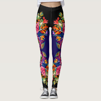 Leggings de Ombre Púrpura Boho Floral