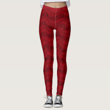 Leggings de Ondas Vermelhas