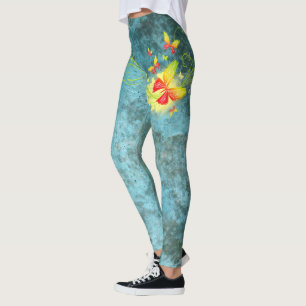 Leggings de opções de imagem da borboleta Art 5A