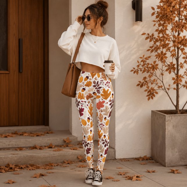 Leggings de Outono – Padrão de Folhas de Outono e  (Criador carregado)