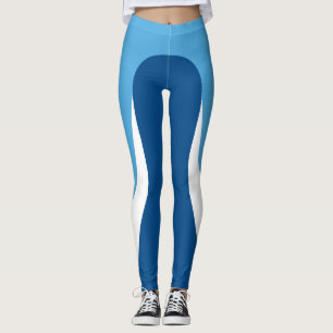 Leggings de padrão azul/branco/azul