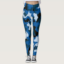 Leggings de padrão azul uniforme de camuflagem